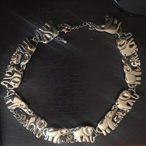 Gold Linked Elephant Necklace